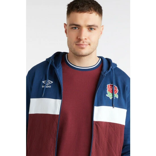 Umbro England Classic Cut & Sew Zip Through Hoodie For Male 6 Umbro England Classic Cut & Sew Zip Through Hoodie For Male - Image 4