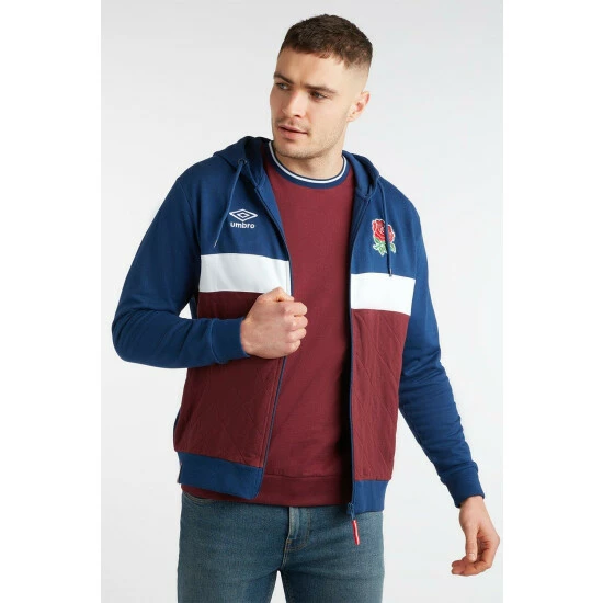 Umbro England Classic Cut & Sew Zip Through Hoodie For Male 9 Umbro England Classic Cut & Sew Zip Through Hoodie For Male - Image 7