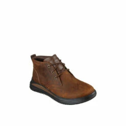 Skechers Brown &apos;Proven Yermo&apos; Leather Casual Shoes For Male
