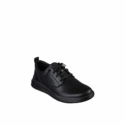 Skechers Black 'Proven Mursett' Leather Shoes For Male